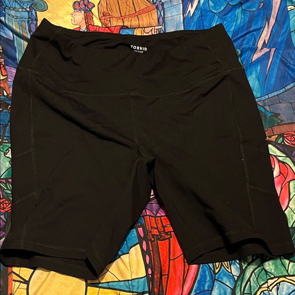 torrid Black High-Waist Active Bike Shorts